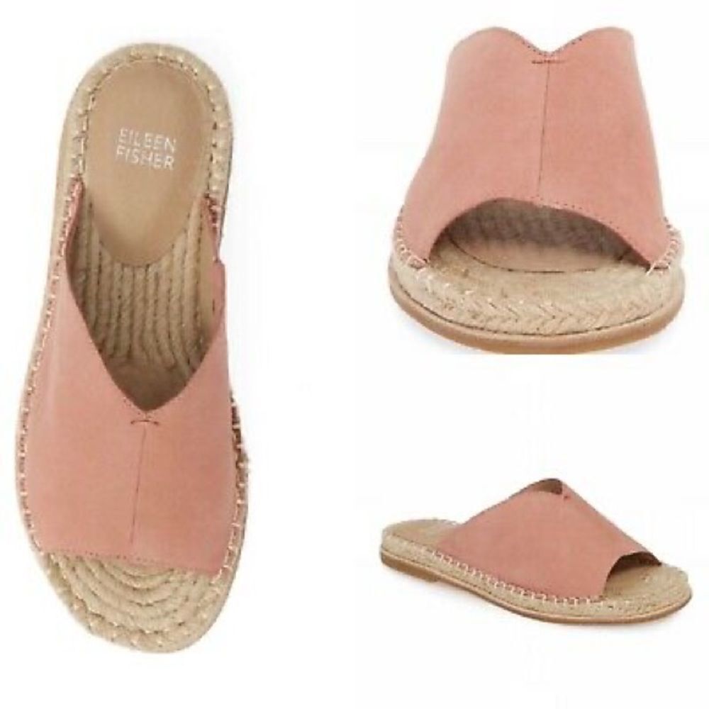 EILEEN Fisher-Milly Espadrille Dusty Rose Tumbled Nubuck Sandals